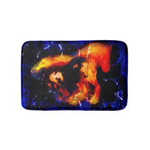 Tapis De Bain Pinto et Flames d'Esprit Spiritueux Thème Equin