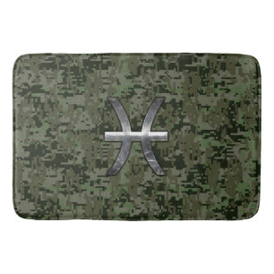 Tapis De Bain Pisces Zodiac Sign on Woodland Camion numérique