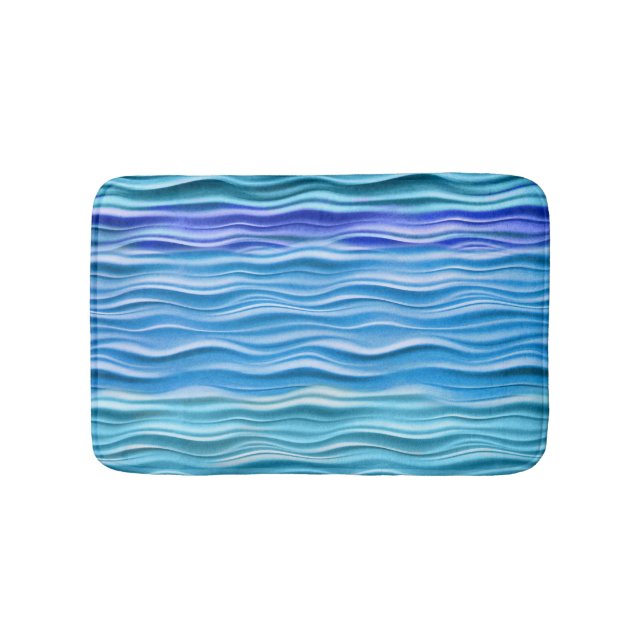 Tapis De Bain PixDezines Vagues Aqua (Devant)