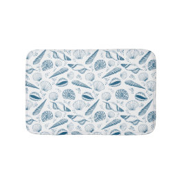 Tapis De Bain Plage bleu de coquillages