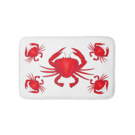 Tapis De Bain Plage de crustacés du Maryland Rouge