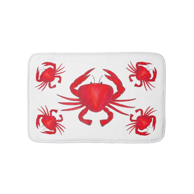 Tapis De Bain Plage de crustacés du Maryland Rouge (Devant)