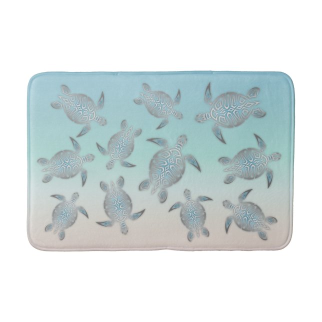 Tapis De Bain Plage des tortues de mer d'argent (Devant)