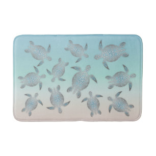 Tapis De Bain Plage des Tortues Marines Argentées