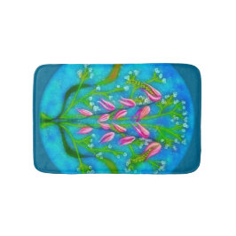 Tapis De Bain Plage Fleurs Peinture Acrylique