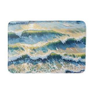 Tapis De Bain Plage Ocean Green Blue Jaune Design 345