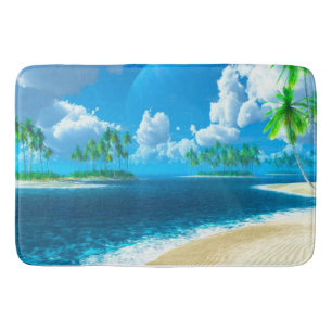 Tapis De Bain Plage tropicale avec palmiers