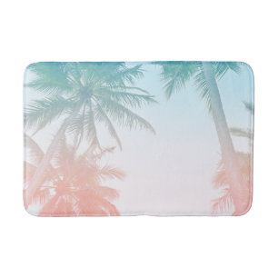 Tapis De Bain Plage Vintage Sunset Palm Trees