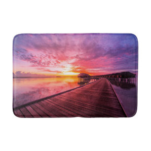 Tapis De Bain Plages tropicales   Coucher de soleil aux Maldives