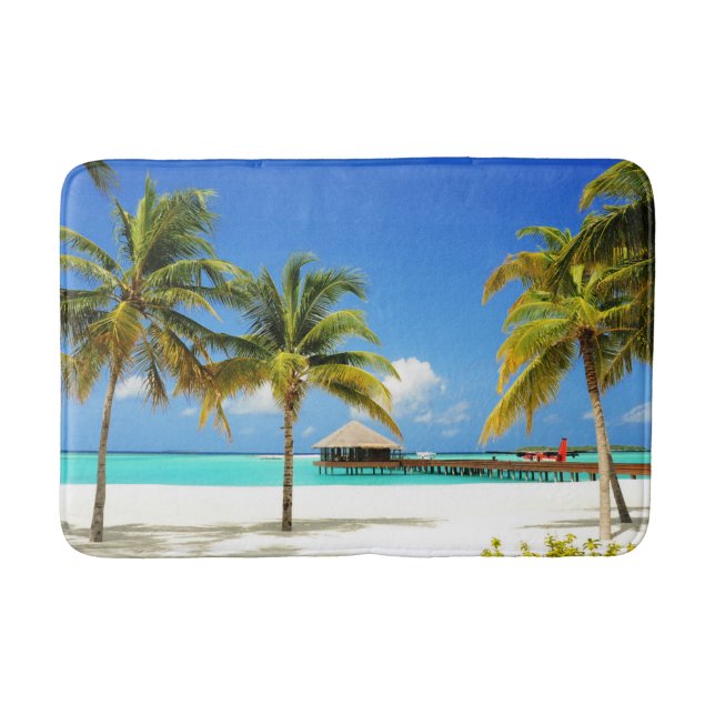 Tapis De Bain Plages tropicales | Île et lagon, Maldives (Devant)