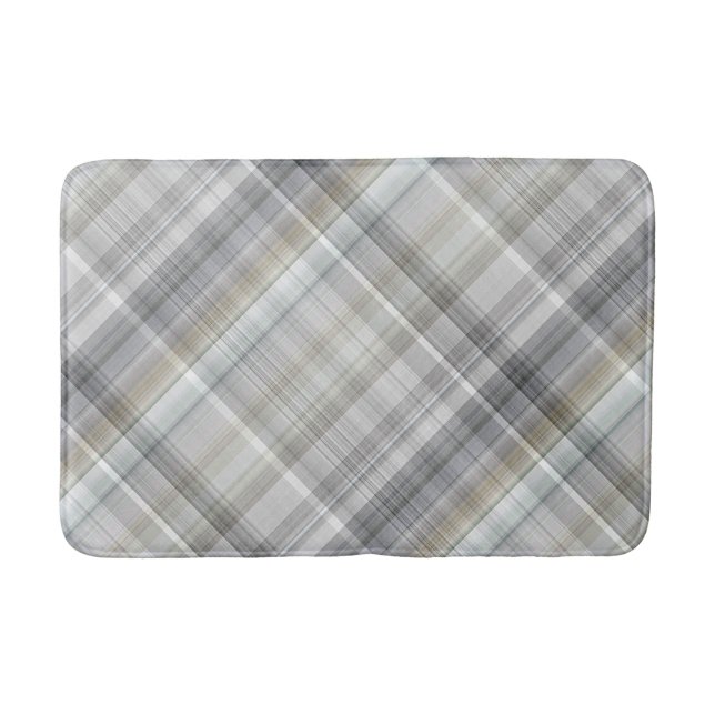 Tapis De Bain Plaid Bleu/Gris/Tan (Devant)