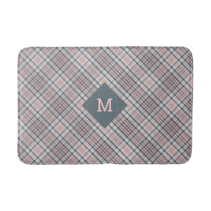 Tapis De Bain Plaid Monogramme personnalisé / Motif Tartan