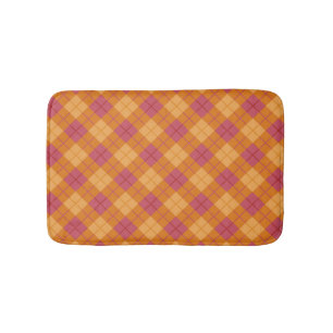 Tapis De Bain Plaid polarisé dans l'orange et le rose