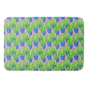 Tapis De Bain Plantes d'Aloe Vera Motif Textile