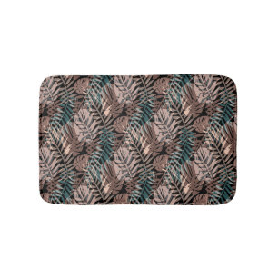 Tapis De Bain Plantes tropicales, jungle, tropiques, beige, feui