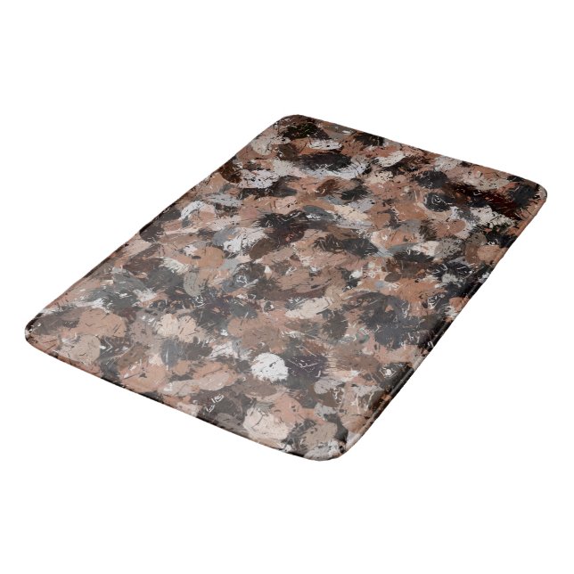 Tapis De Bain Plaques de peinture noire, Brown et grise (Angle)