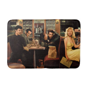 Tapis De Bain Plat bleu 2