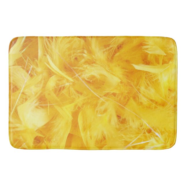 Tapis De Bain Plumes jaune vif (Devant)