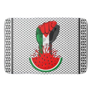 Tapis De Bain Poing de résistance palestinienne sur le symbole d