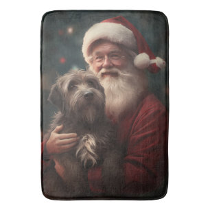 Tapis De Bain Pointeur à poils durs Griffon Noël du Père Noël