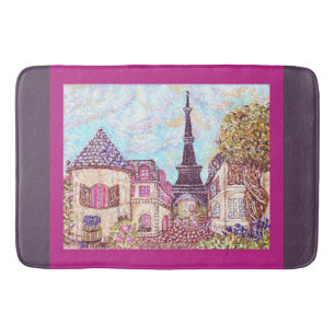 Tapis de bain pointillisé inspiré de la Tour Eiffe