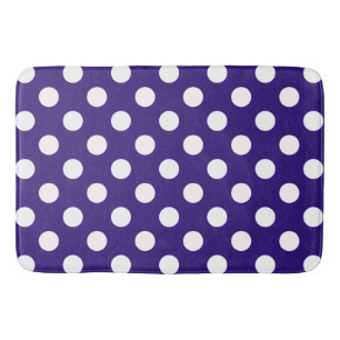 Tapis De Bain Points blancs sur fond bleu foncé