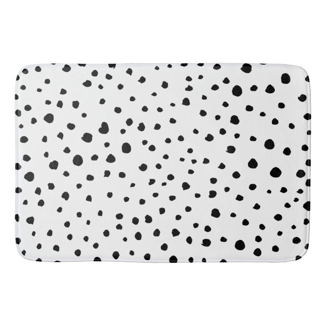 Tapis De Bain Points dalmatiens, Points dalmatiens, Noir et Blan (Devant)