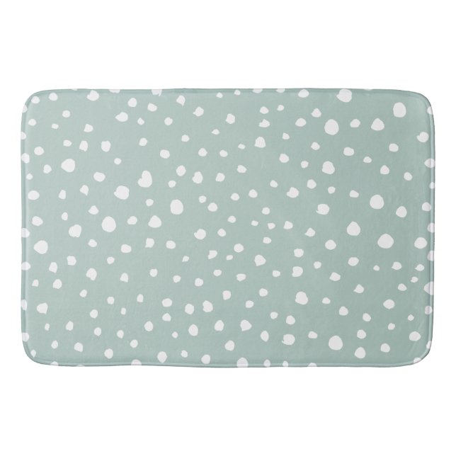 Tapis De Bain Points Dalmatiens verts, Points Dalmatiens, Pots D (Devant)