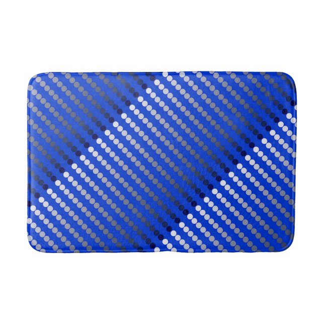 Tapis De Bain Points de satin - bleu de cobalt et étain (Devant)