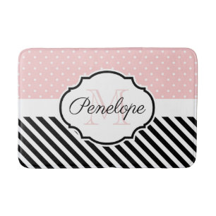 Tapis De Bain Points et bandes de mignons