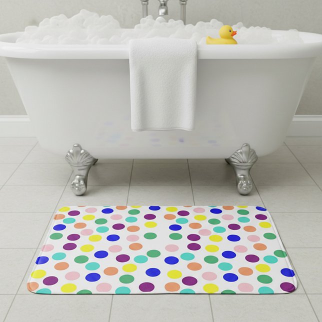 Tapis De Bain Points multicolores (Créateur téléchargé)
