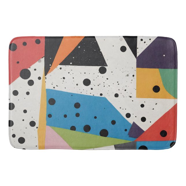 Tapis De Bain Points noirs en papier collage (Devant)