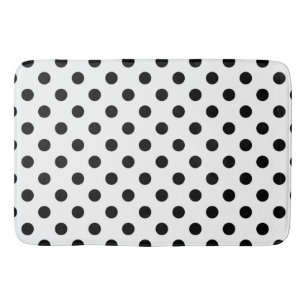 Tapis De Bain Points noirs et blancs à pois