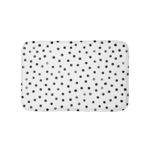Tapis De Bain Points noirs et blancs de confettis