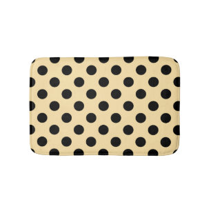 Tapis De Bain Points noirs sur fond jaune pâle