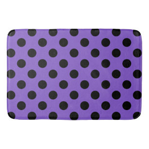 Tapis De Bain Points noirs sur lavande