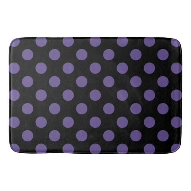 Tapis De Bain Points ultra violet sur fond noir (Devant)