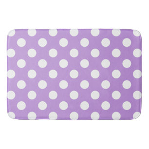 Tapis De Bain Pois blancs sur lilas