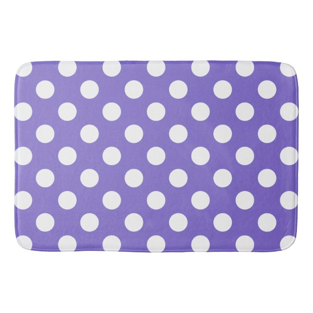 Tapis De Bain Pois blancs sur perwinkle (Devant)