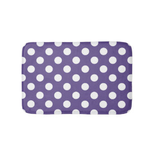 Tapis De Bain Pois blancs sur ultra violet