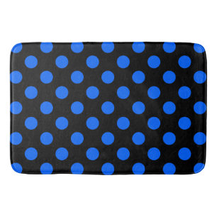 Tapis De Bain Pois bleu et noir