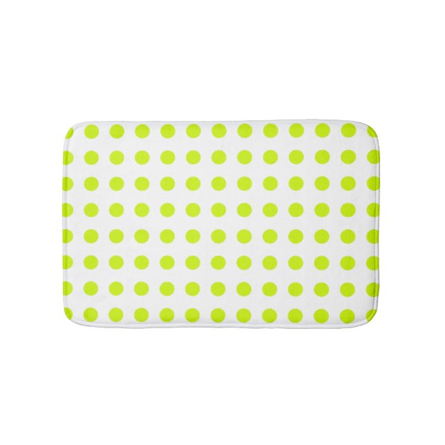 Tapis De Bain Pois frais vert citron Motif simple (Devant)