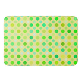 Tapis De Bain pois jaunes et verts