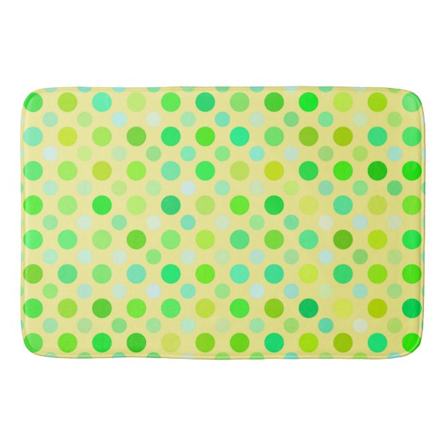 Tapis De Bain pois jaunes et verts (Devant)