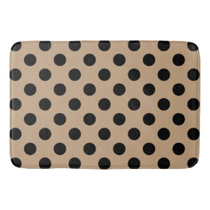 Tapis De Bain Pois noirs sur beige