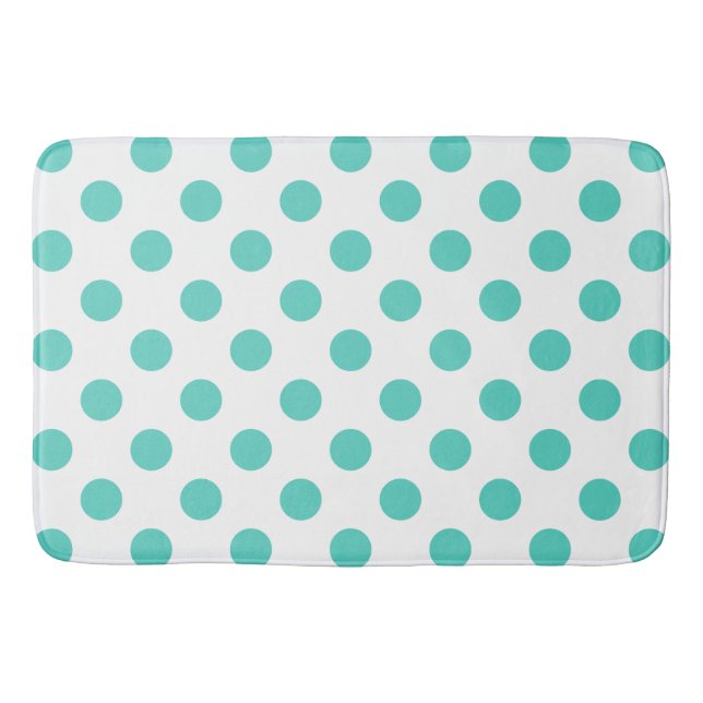 Tapis De Bain Pois turquoise (Devant)