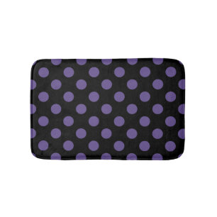 Tapis De Bain Pois ultra violets en noir