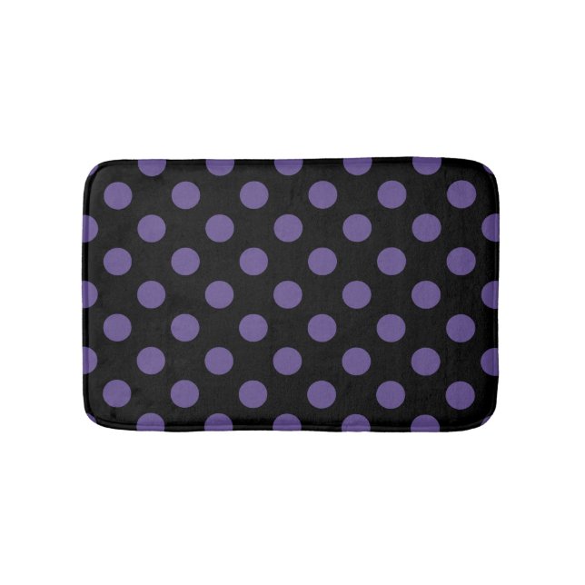 Tapis De Bain Pois ultra violets en noir (Devant)