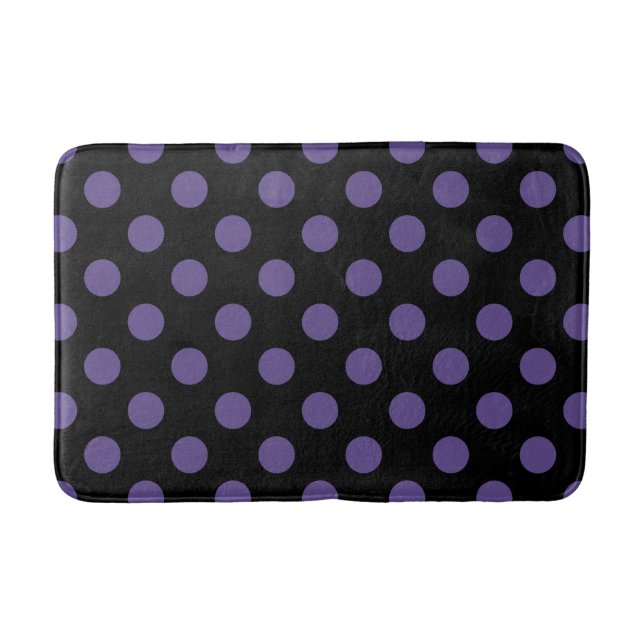 Tapis De Bain Pois ultra violets en noir (Devant)