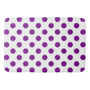 Tapis De Bain Pois violets et blancs